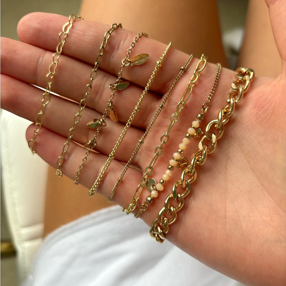 adjustable gold bracelet stack